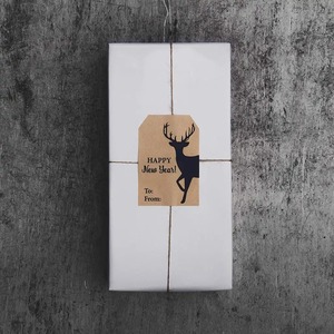 Eco-Friendly Kraft <b>Paper</b> Gift <b>Wrap</b> <b>Roll</b> Double-Sided Deer Silhouette Design Holiday Packaging Recyclable Art <b>Paper</b> Digital - Product Image 1