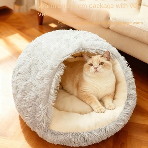 Cama para Gatos de Felpa, Cálida para Invierno, Caseta para Mascotas, Gatitos y Perros, Universal para las Cuatro Estaciones, Cerrada para Dormir - Product Image 4