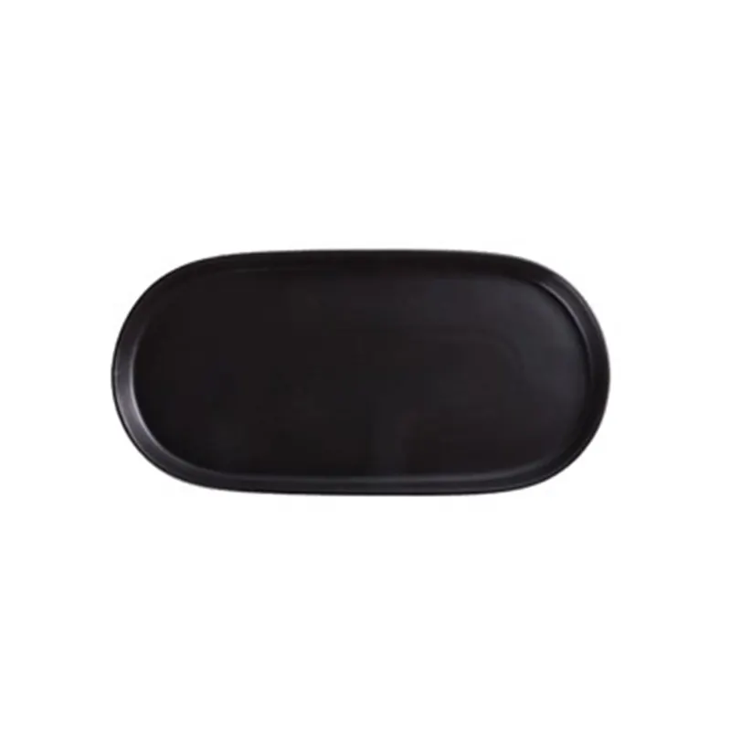 Creative elliptical rectangular ceramic plate household dessert plate sushi plate hotel tableware