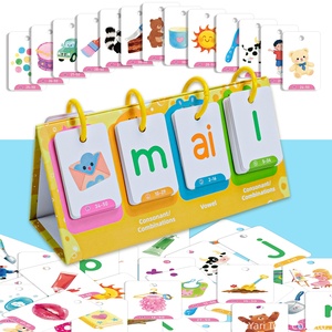 หนังสือพลิกคำศัพท์แบบสองด้าน กิจกรรมการเรียนรู้และการศึกษาสำหรับเด็ก กระดาษพลิกคำศัพท์แบบสองด้านสำหรับสร้างคำศัพท์ - Product Image 1