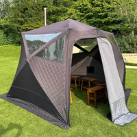 Tente de sauna portable sur mesure en bois pour 6 à 8 personnes, avec trou pour cheminée et fenêtre, idéale pour le camping hivernal