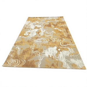 Tapis Adiva rectangulaire à motif abstrait, style moderne, en polyester, fabriqué à la machine, résistant aux taches, à poils longs, réversible, pour salon - Product Image 1
