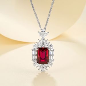 925 Silver Cultivated <b>Ruby</b> <b>Necklace</b> Shines at Fashion Parties, Festivals, Birthdays, and Makes a Great Gift for Girls L - Product Image 2