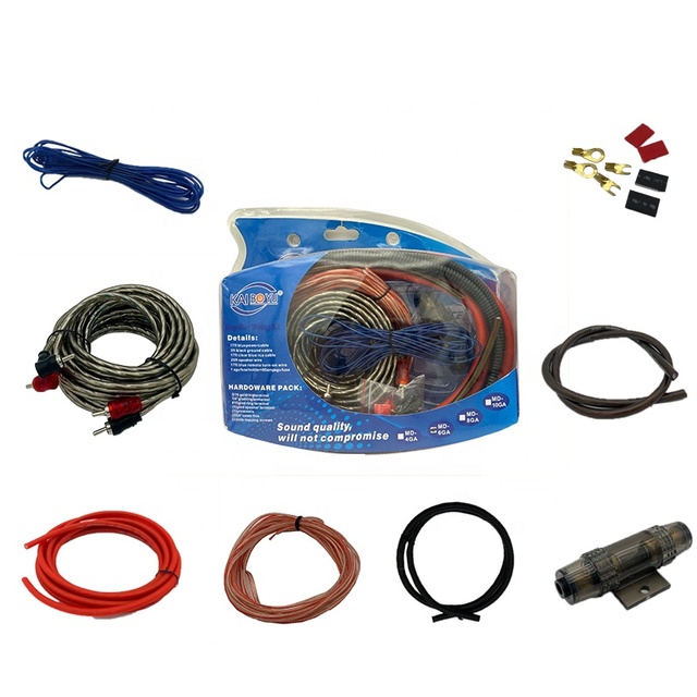 Best Price Auto Amplifier Installation Cable Set 4/6/8/10GA High Quality Car Audio Amplifier Speaker Wiring Kit