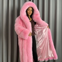 Manteaux en fourrure de renard véritable pleine longueur pour femmes, avec capuche en fourrure, décontractés, de luxe, épais, pour l'hiver, rembourrés en coton et polyester, vente en gros et au détail