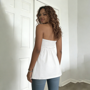 เสื้อกล้ามสไตล์วันหยุดพิมพ์ลายดอกไม้ใหม่ สายรัดปรับได้ ทรงครอปพอดีตัว ทรงเอไลน์ เสื้อแฟชั่นฤดูร้อน เสื้อครอปสั้น - Product Image 3