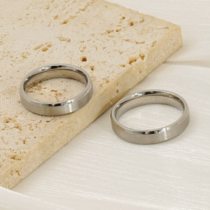 Minimalist <b>Titanium</b> Steel <b>Ring</b> Plain Wedding Band For Couple Jewelry Stainless Steel Round Geometric Design ZR1763S 11 - Product Image 3