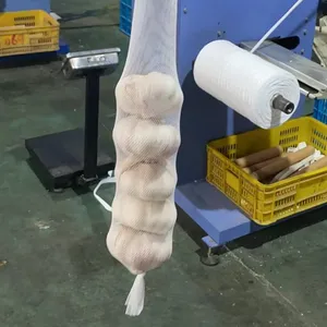 Fornecedor direto de fabricação, pequeno saco de rede para embalagem de gengibre alho 1kg