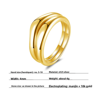 2025 bague simple en argent sterling 925 pour hommes à la mode cercle plaqué or 18 carats pour un usage quotidien et les fêtes d'anniversaire de mariage