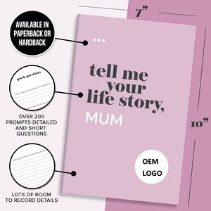 Carnet de notes personnalisé en cuir rigide pour la histoire de vie de la mère, idéal pour Thanksgiving et Noël - Product Image 2