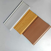 Sistema de Techo Metálico Suspendido con Revestimiento de Aluminio en Forma de Gota de Agua y Acabado de Madera para Decoración de Oficinas Comerciales y Centros Comerciales
