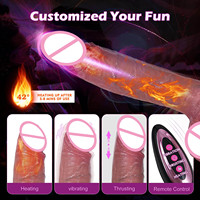 25 cm Strap-on G-Punkt Lebensechter Penis Anale G-Punkt-Stimulation Heizung Vibrierender Stoßender Großer Realistischer Dildo für Frauen