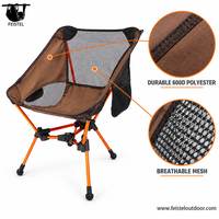 Chaise de camping pliante Feistel, chaise de pique-nique triangulaire portable en aluminium, chaise lune de camping