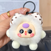 Fabricant OEM, vente en gros, porte-clés en peluche singe miniature personnalisé, kawaii, logo personnalisé, porte-clés en peluche personnalisé