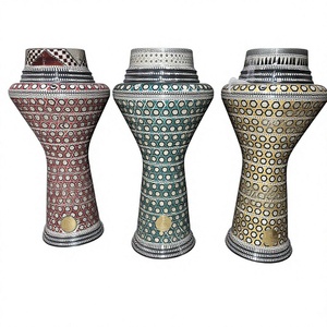 Darbuka Profesional Egipcia de Madreperla - Doumbek con Incrustaciones Hexagonales de Mosaico Colorido de 22 cm - Product Image 1