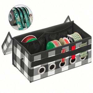 Boîtes de rangement pliables en non-tissé pour décorations de Noël, bonhomme de neige, Père Noël, avec ceinture - Product Image 1