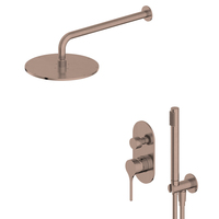 Nouveau filigrane en acier inoxydable 304 PVD or brossé 2 voies salle de bain douche pluie