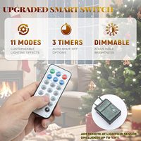 Sapin de Noël artificiel vert pré-éclairé de 1,5 à 3 m avec lumières LED et télécommande, base autoportante pour la décoration intérieure