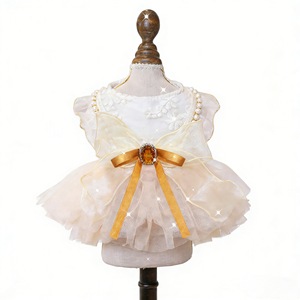 Vestidos para mascotas, falda de tul, vestido de novia dorado, estilo princesa, para Bichón Frisé, Teddy, Pomerania, ropa para perros y gatos - Product Image 5