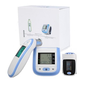 Moniteur <span class=keywords><strong>d</strong></span>'oxygène sanguin portable, oxymètre de pouls, moniteur de saturation en oxygène et tensiomètre et thermomètre frontal - Product Image 2