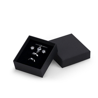 Boîte à bijoux en carton noir personnalisée de luxe, emballage de style luxueux pour bracelets, colliers, boucles d'oreilles, bagues
