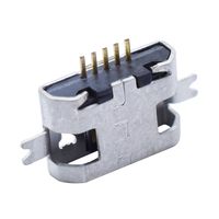 Connecteur femelle Micro USB SMD 5 broches à bord droit de 1,6 pouces pour carte de circuit imprimé, certifié ROHS, 1,8A 30V, vente en gros pour fabricants
