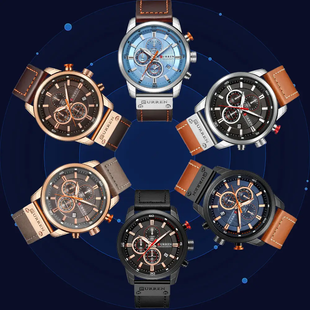 Reloj deportivo multifunción para hombre, pulsera de cuarzo con logotipo personalizado, estilo clásico, a la moda, OEM