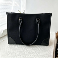 Sacs fourre-tout en toile et PU épissés, personnalisables avec quincaillerie et logo sur mesure, vente en gros
