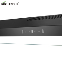 Hotte d'échappement à Double moteur de 90cm de haute qualité, à commande tactile, noire, pour cuisinière, fumée