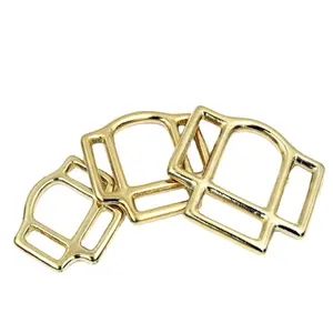 Leather Craft Hardware Accessory Solid Brass Horse Halter 3-Sided Halter Bridle Buckles Equestrian 3 Way Halter Square buckles