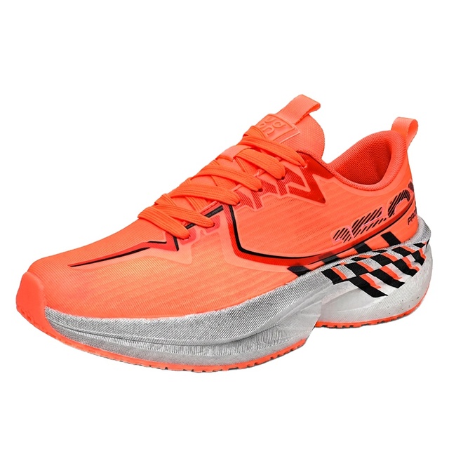 Wholesale Custom Sporty Men Racing Running Shoes Mesh Upper Carbon Plate Rubber Sole Comfortable Multi Color Size 36-45 OEM ODM