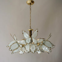 Lustre en verre de Murano élégant et romantique de style français, luminaire suspendu de luxe en forme de lotus pour restaurant, salon, exposition, hall d'entrée, décoration