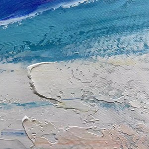 Peinture à l'huile abstraite peinte à la main encadrée Paysage marin 3D Décoration murale moderne pour salon - Product Image 4