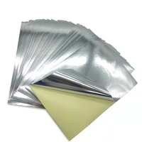 Étiquettes d'emballage personnalisées en aluminium brillant auto-adhésif A3/A4, argent métallisé, imperméables, en PET, pour impression laser/jet d'encre