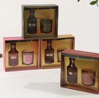 Coffret cadeau de bougies en cire de soja de luxe dans un bocal en verre, diffuseur d'huiles essentielles, décoration d'intérieur, coffret cadeau parfumé de Noël