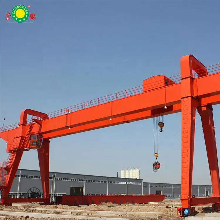 Mg Type Heavy Load 50 T 70 Ton Widely Used Double Beam Trolley Gantry Crane With Hook Cabin Control