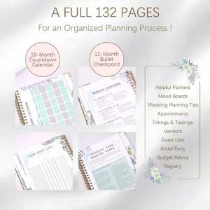 Cuaderno <span class=keywords><strong>de</strong></span> Planificación <span class=keywords><strong>de</strong></span> Bodas A4 Premium con Diseño Floral, Diario <span class=keywords><strong>de</strong></span> Novia, Tapa Dura Espiral, <span class=keywords><strong>Lista</strong></span> <span class=keywords><strong>de</strong></span> <span class=keywords><strong>Invitados</strong></span> con Protector <span class=keywords><strong>de</strong></span> Esquinas Dorado - Product Image 4