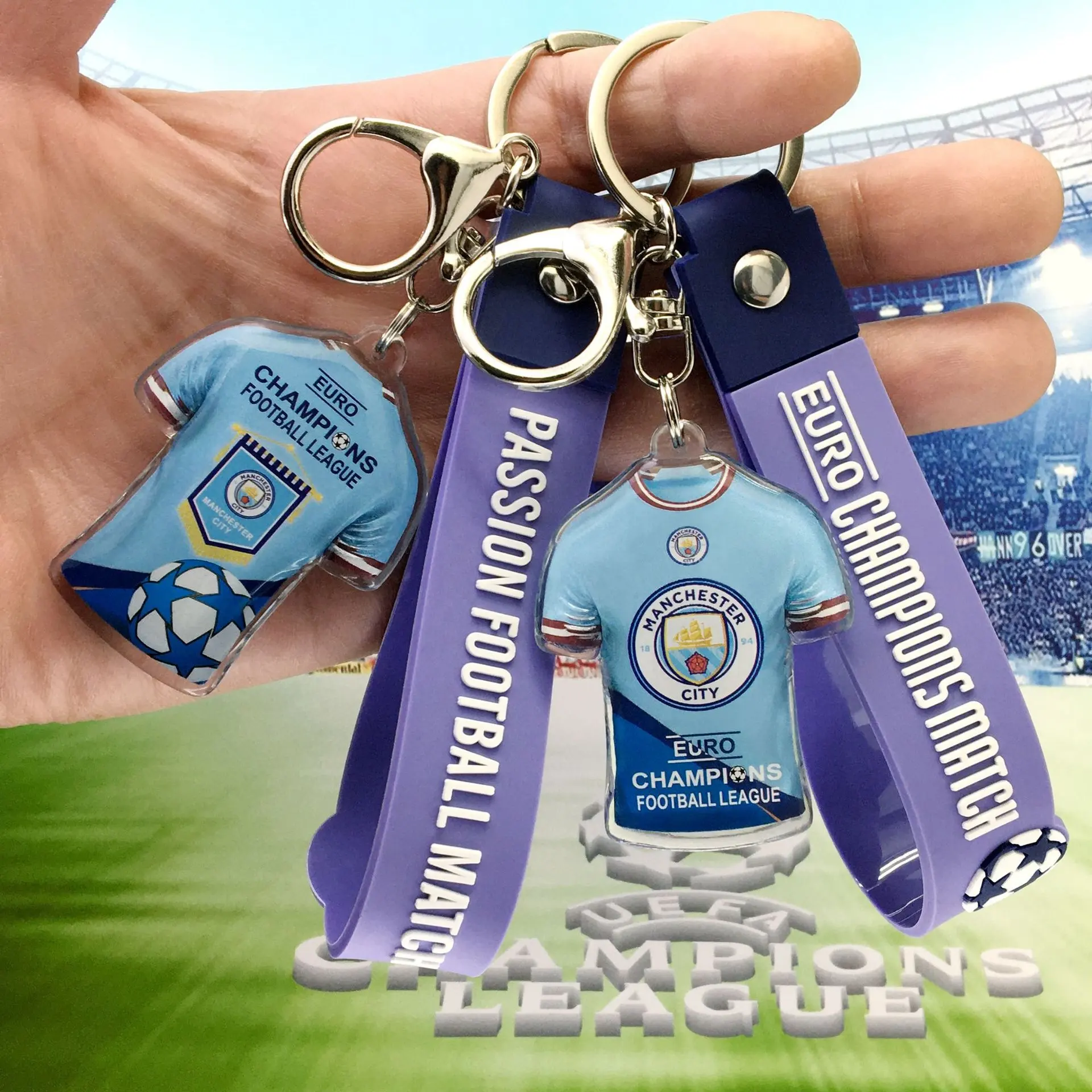 Foto Werbung Fußball verein Trikot Schlüssel bund Kunststoff Schlüssel anhänger Manchester Mailand Paris Chelsea