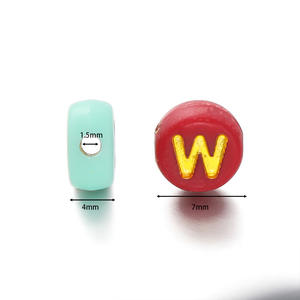 4*7มมฐานสีอะคริลิคตัวอักษรสีทองผสมแบบสุ่มสร้อยข้อมือมิตรภาพทำด้วยมือ DIY วัสดุสร้อยคอลูกปัด - Product Image 4