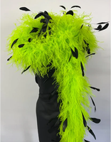 Boa en plumes d'autruche mélangées, plumes de coq rayées, comme accessoires de mode, design, cosplay, costume d'Halloween, danse et scène