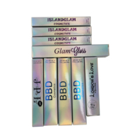 Boîtes de rouge à lèvres et gloss à lèvres personnalisées en gros avec logo couleur, finition mate, gaufrage pour les outils de maquillage féminins, emballage cosmétique