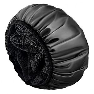 Bonnet de douche imperméable double couche de style européen de haute qualité pour femmes adultes, en PE, écologique, pour le nettoyage des cheveux - Product Image 1