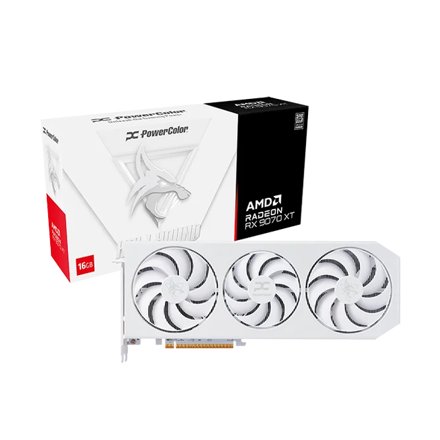 New PowerColor Hellhound Spectral White RX 9070 XT 16GB PCIe 5.0 VGA RX 9070XT GPU RX9070 XT Video Card for Gaming PC Desktop