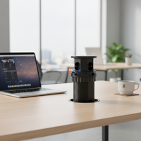 Chargeur sans fil 15W avec lumière LED, ouverture tactile, prise électrique escamotable, prise dissimulée 3 sorties, IP44, prise de table