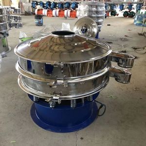 מסך רוטט שינקסיאנג יצרני מכונת מסננת רוטטת אבקה סיבובית מסך רוטט עגול דו-שכבתי - Product Image 2