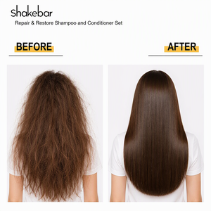 SHAKEBAR Shampooing et après-<span class=keywords><strong>shampoing</strong></span> réparateurs <span class=keywords><strong>sans</strong></span> <span class=keywords><strong>sulfate</strong></span> à l'huile de coco et à l'huile de ricin, soin capillaire nourrissant en profondeur pour cheveux secs et abîmés - Product Image 5