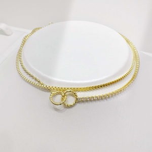 custom plata 925 sterling silver Star <b>Crystal</b> Bracelet 22k 14k 18k gold plated <b>Crystal</b> round women fashion chain link bracelets - Product Image 3