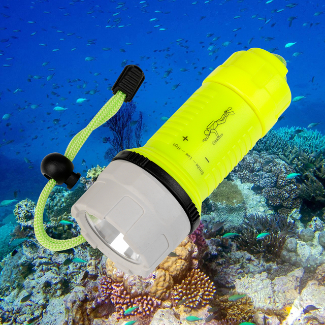 Super Bright Battery Powered Diving Flashlight Swimming Waterproof Underwater Flashlight