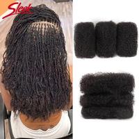 Cheveux humains Remy malaisiens Afro Kinky en vrac, double trame machine, pour tresses, torsades et dreadlocks, couleur naturelle, 50g, Chine