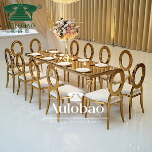 God Metal Frame MDF Top Juego de mesa de comedor italiano Muebles de comedor - Product Image 1